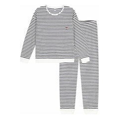 Petit Bateau - Pijama de toalla de rayas | Crudo