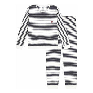 Petit Bateau - Pijama de toalla de rayas | Crudo