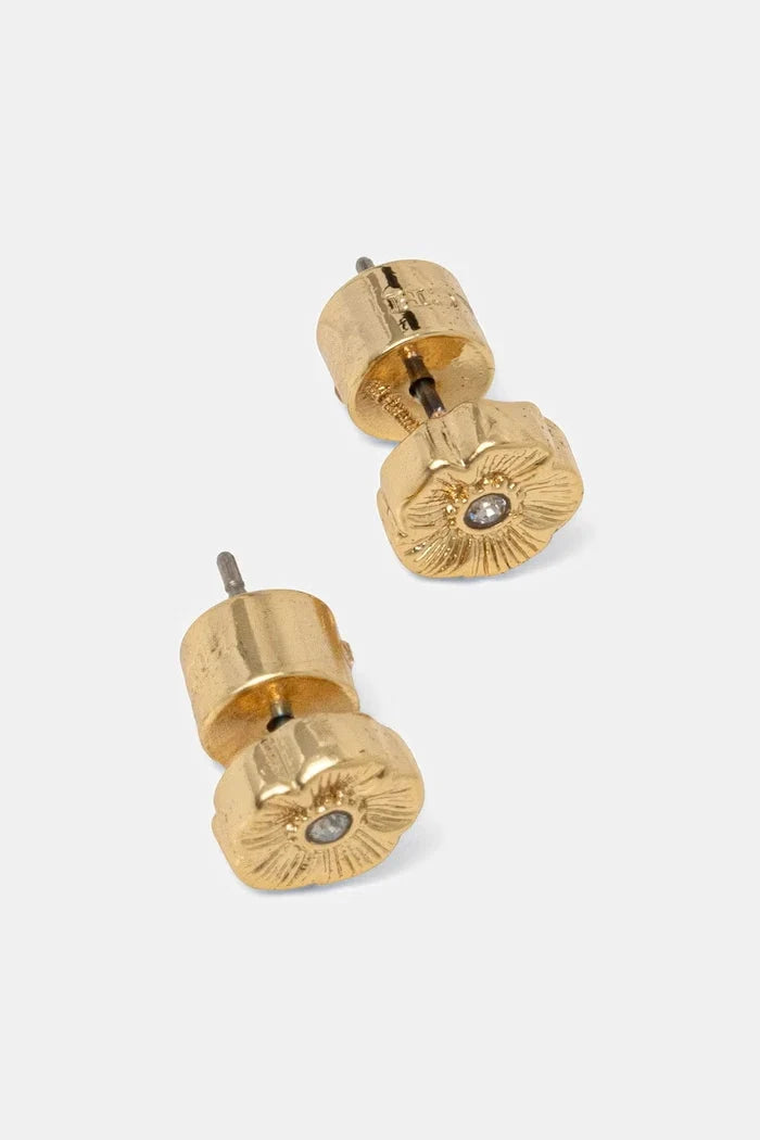 Pendientes cúbicos metálicos Coach para mujer
