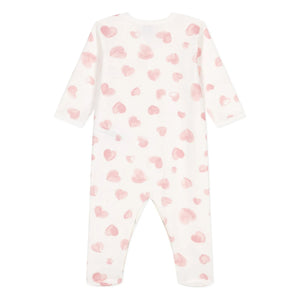 Petit Bateau - Pijama Sleep Well Corazones Gruesos Algodón Orgánico | Rosa