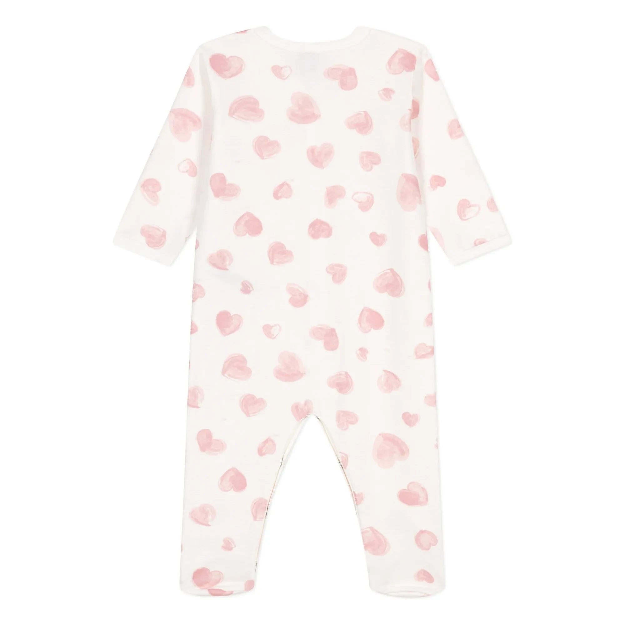 Petit Bateau - Pijama Sleep Well Corazones Gruesos Algodón Orgánico | Rosa