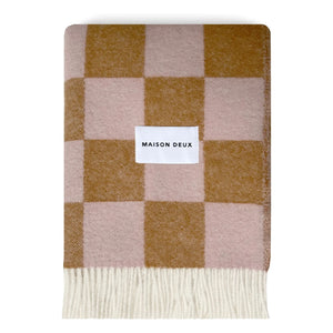 Maison Deux - Manta de lana Damier | Terracota