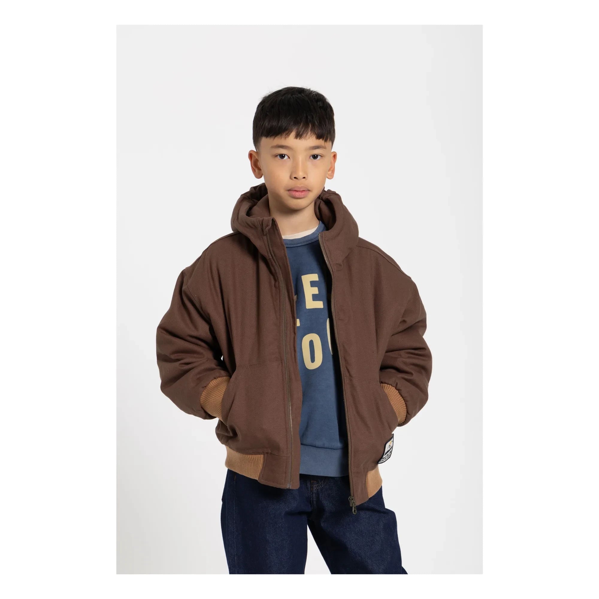 Hundred Pieces - Chaqueta con capucha mate | Marrón
