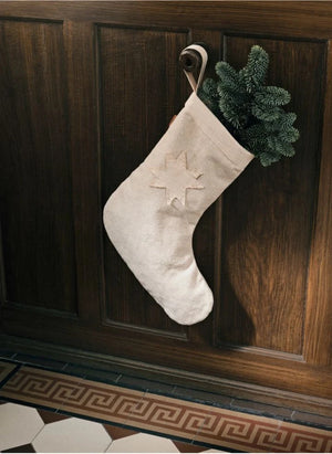 Ferm Living - Calcetín navideño de algodón orgánico | Beige