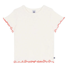 Petit Bateau - Camiseta Calados Volantes Corazones | Crudo