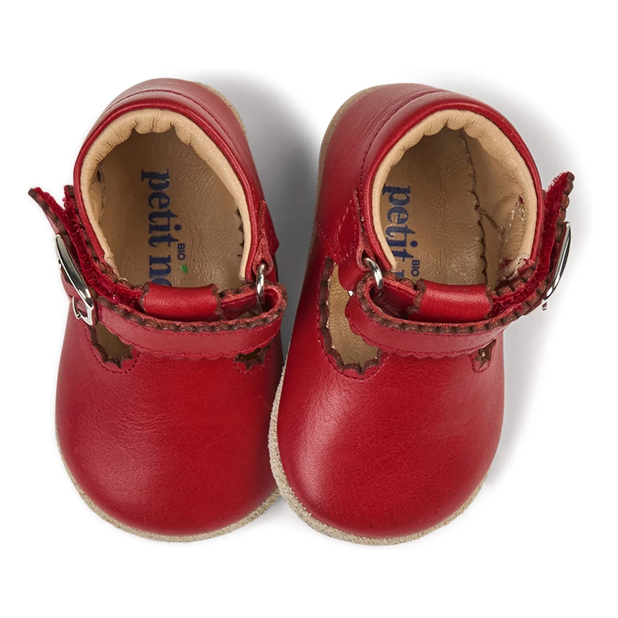 Petit Nord - Sandalias con volantes con tira en T | Rojo
