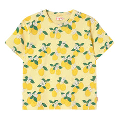 Tinycottons - Camiseta en relieve Naranja Algodón orgánico | Amarillo pálido