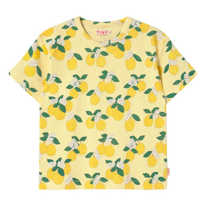 Tinycottons - Camiseta en relieve Naranja Algodón orgánico | Amarillo pálido
