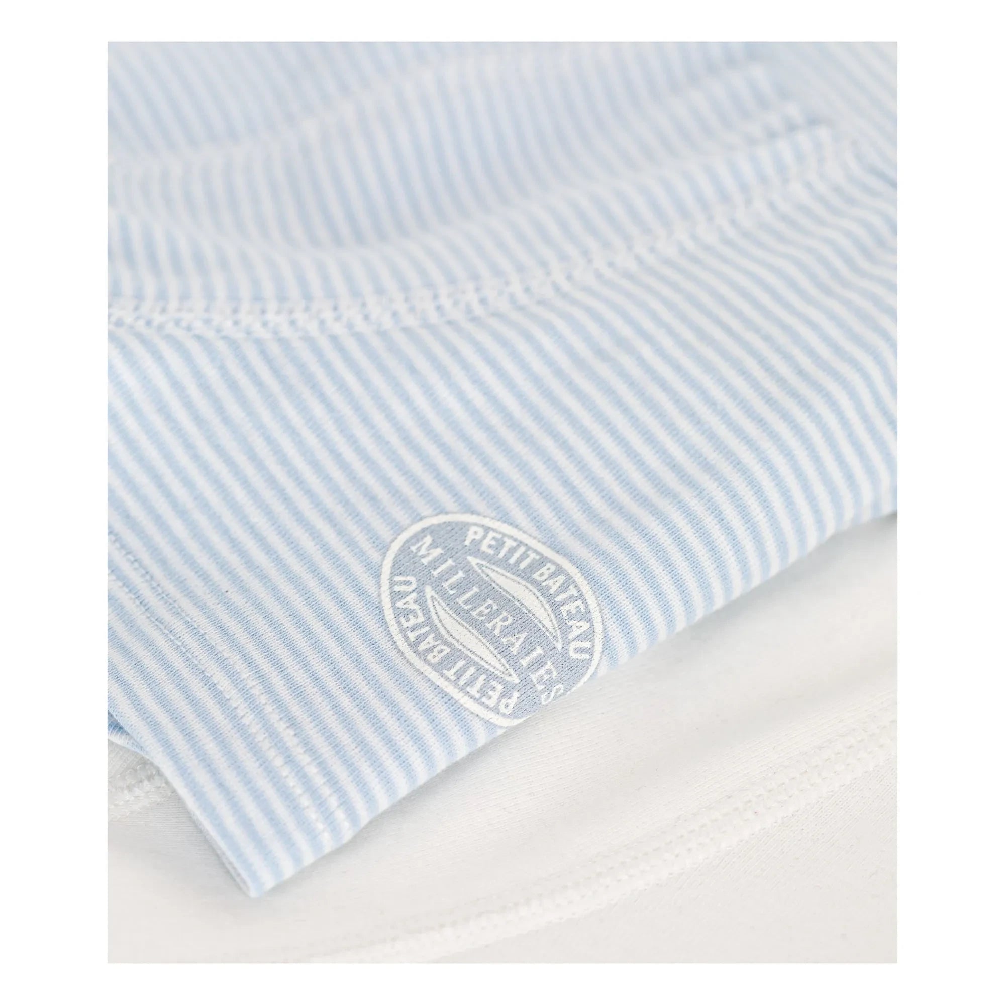 Petit Bateau - Bóxer de algodón orgánico a rayas, pack de 2 | Azul claro