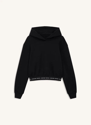 Anine Bing - Sudadera de algodón recortada Dany | Negro