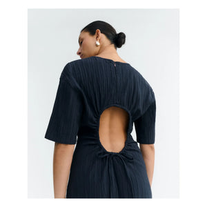 Thinking Mu - Vestido de algodón orgánico Kina | Azul