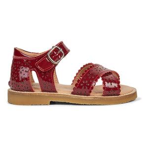 Petit Nord - Sandalias Scallop Flower | Rojo cereza