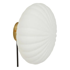 Hübsch - Lámpara de pared de metal y cristal opalino | Blanco