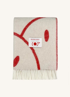 Maison Deux - Manta de Lana - Maison Deux x Smiley | Ecru