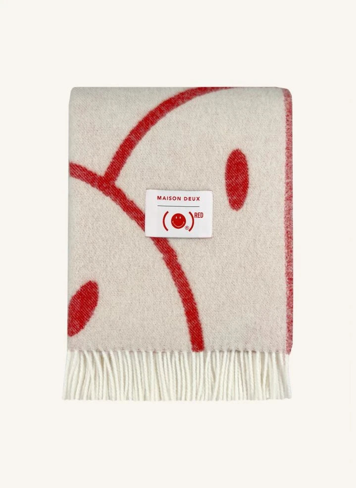 Maison Deux - Manta de Lana - Maison Deux x Smiley | Ecru