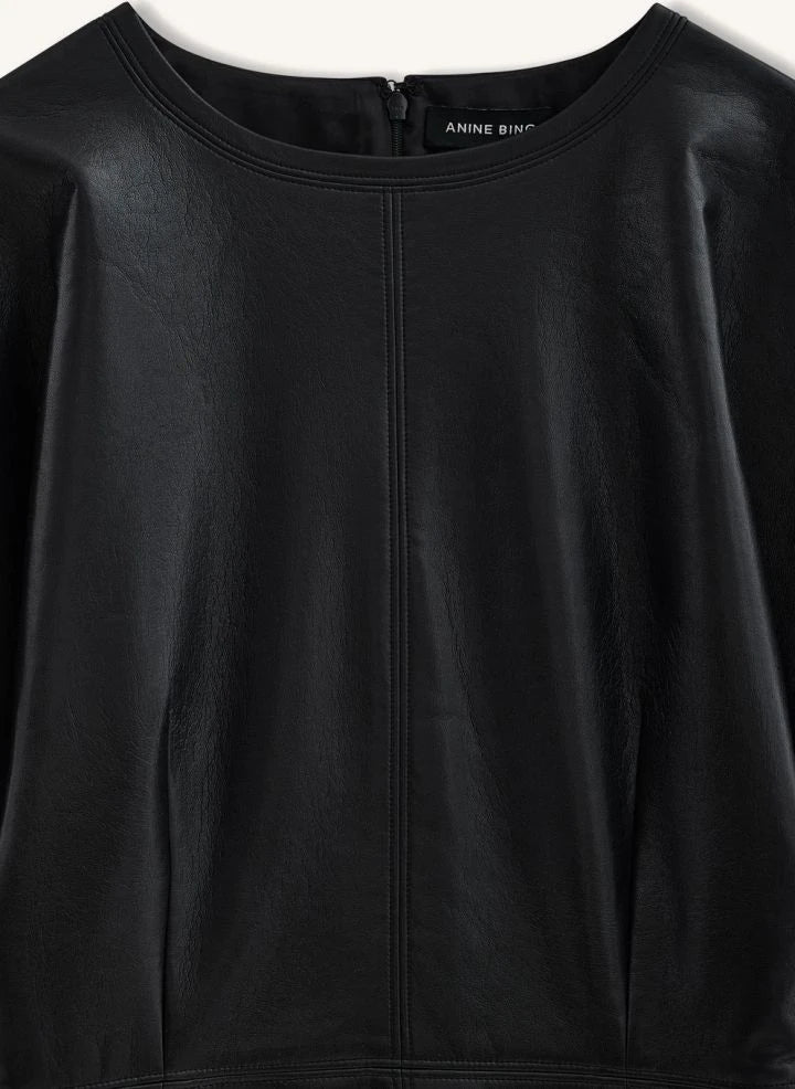Anine Bing - Zelie Vestido de Cuero | Negro