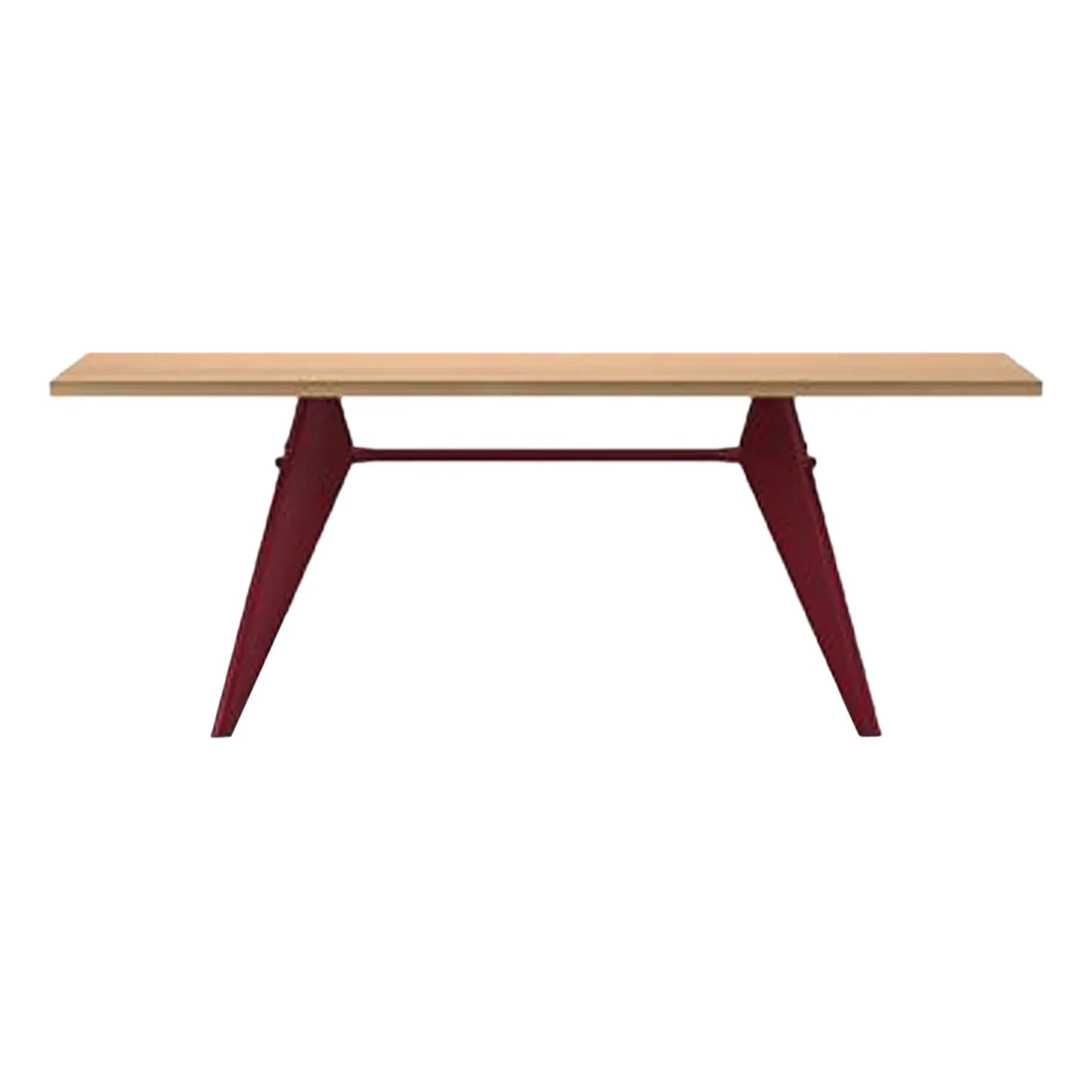 Vitra - Mesa EM - base roja japonesa - Jean Prouvé, 1950 | Roble