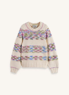 Scotch & Soda - Jersey a rayas arcoíris de fibras recicladas | Beige