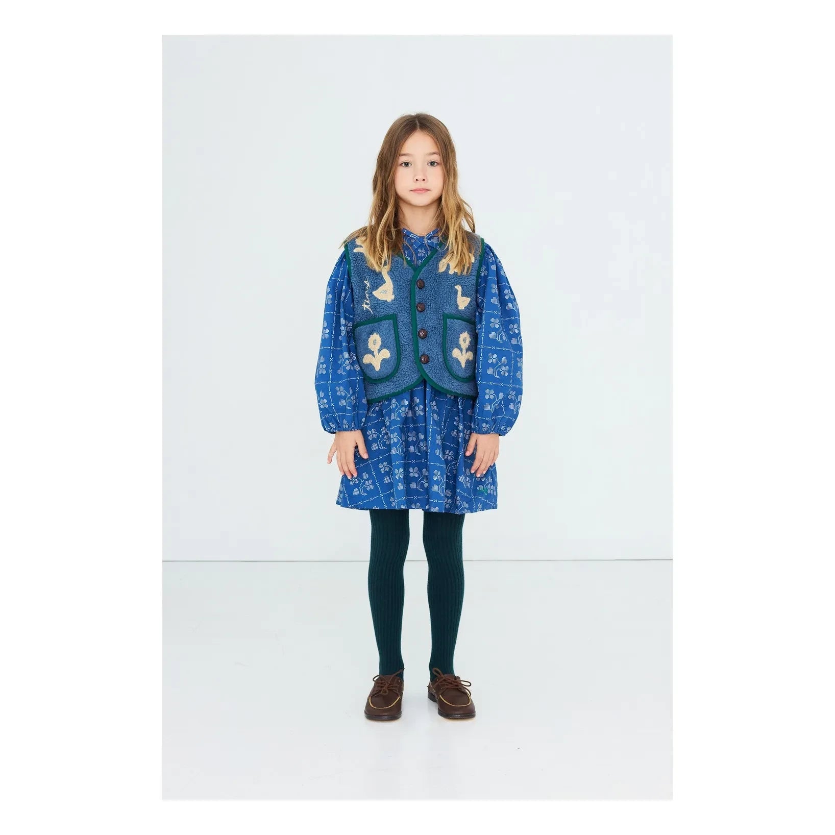 Tinycottons - Chaqueta sin mangas estilo sherpa Oies | Azul