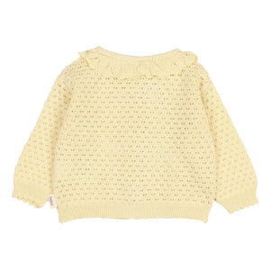 Búho - Cárdigan calado boho de algodón orgánico | Amarillo