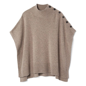 Bompard - Capa de cachemira con botones | Beige