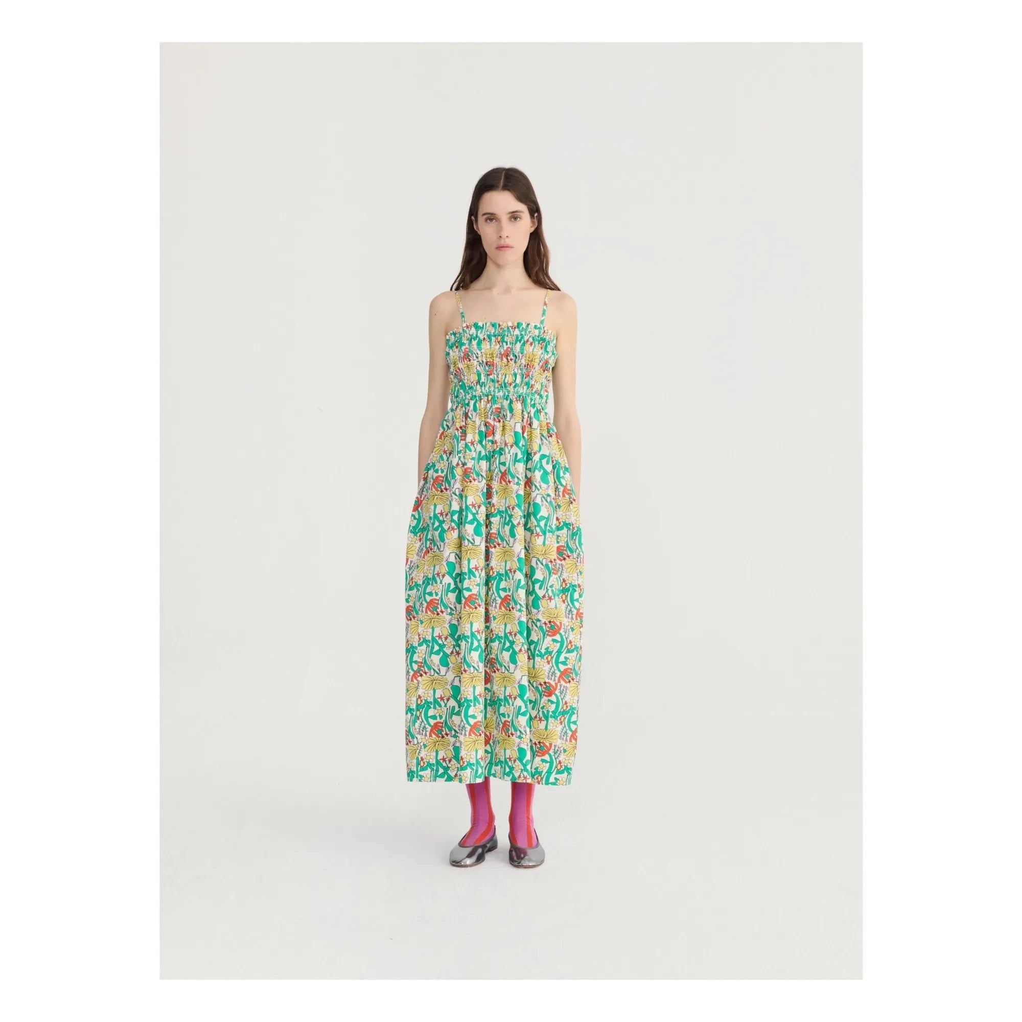 Bobo Choses - Vestido de algodón orgánico sin tirantes Herbalist | Crudo