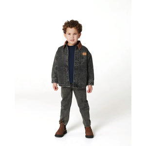 Copenhagen Colors - Chaqueta vaquera desgastada de algodón orgánico | Gris oscuro
