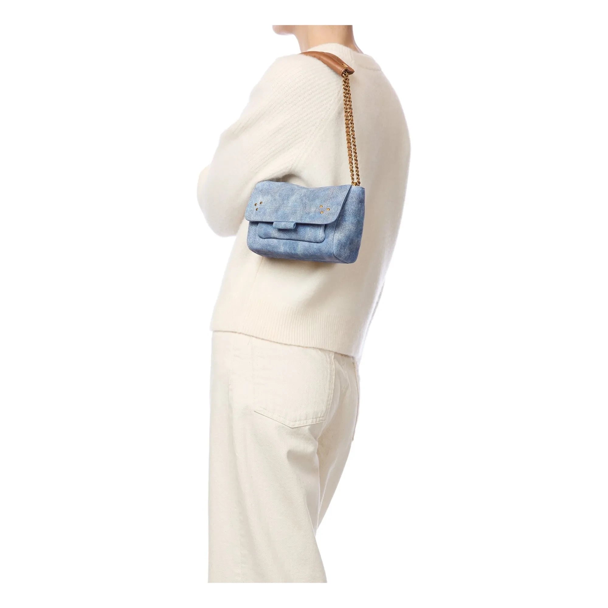 Jérôme Dreyfuss - Bolso Lulu S Croûte Velours | Azul lavado