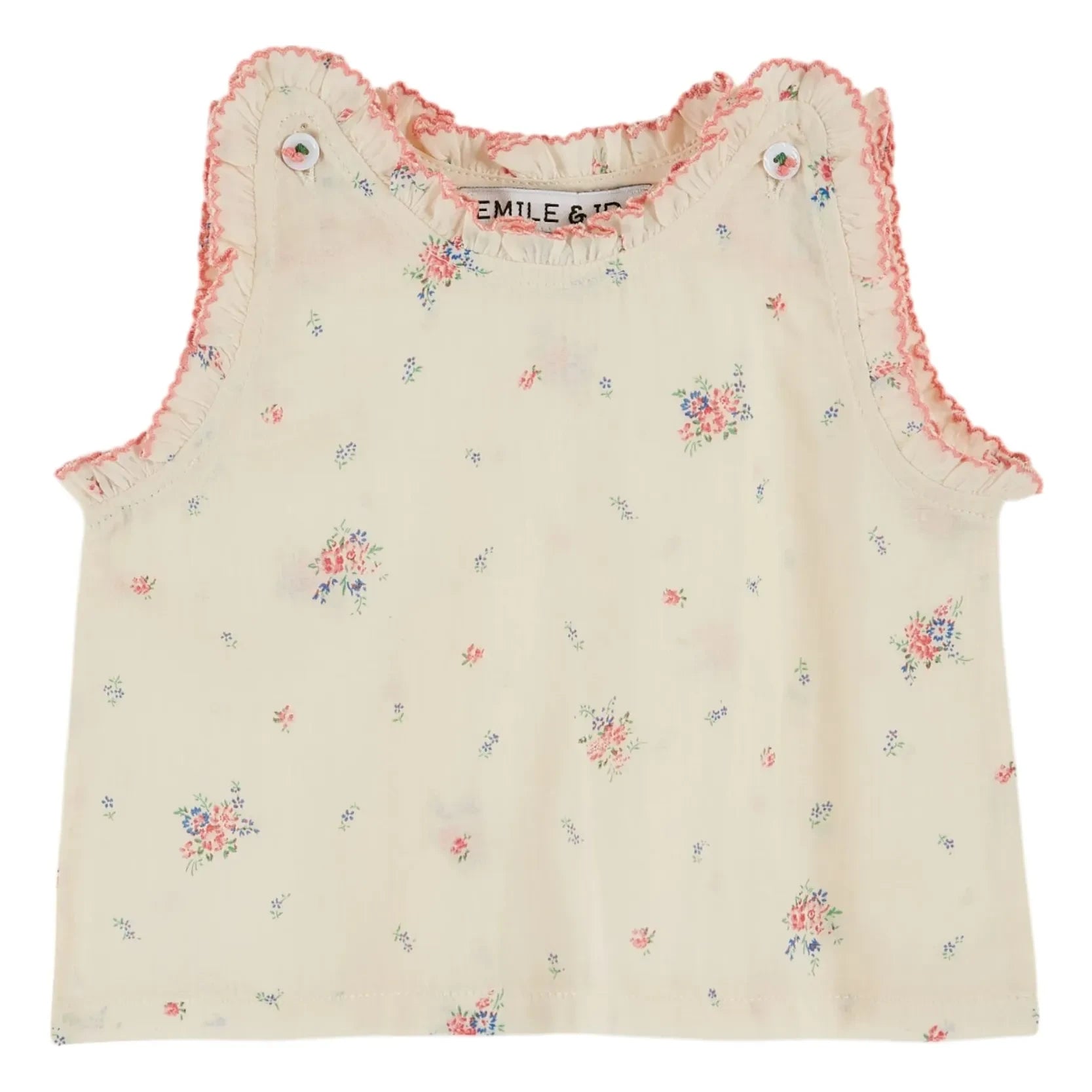 Emile et Ida - Blusa de Algodón Orgánico con Flores | Crema
