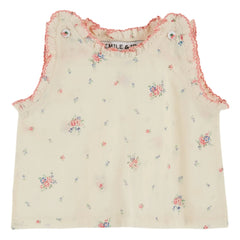Emile et Ida - Blusa de Algodón Orgánico con Flores | Crema