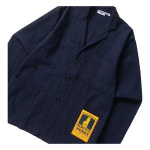 Service Works - Chaqueta de servidor de seersucker | Azul marino