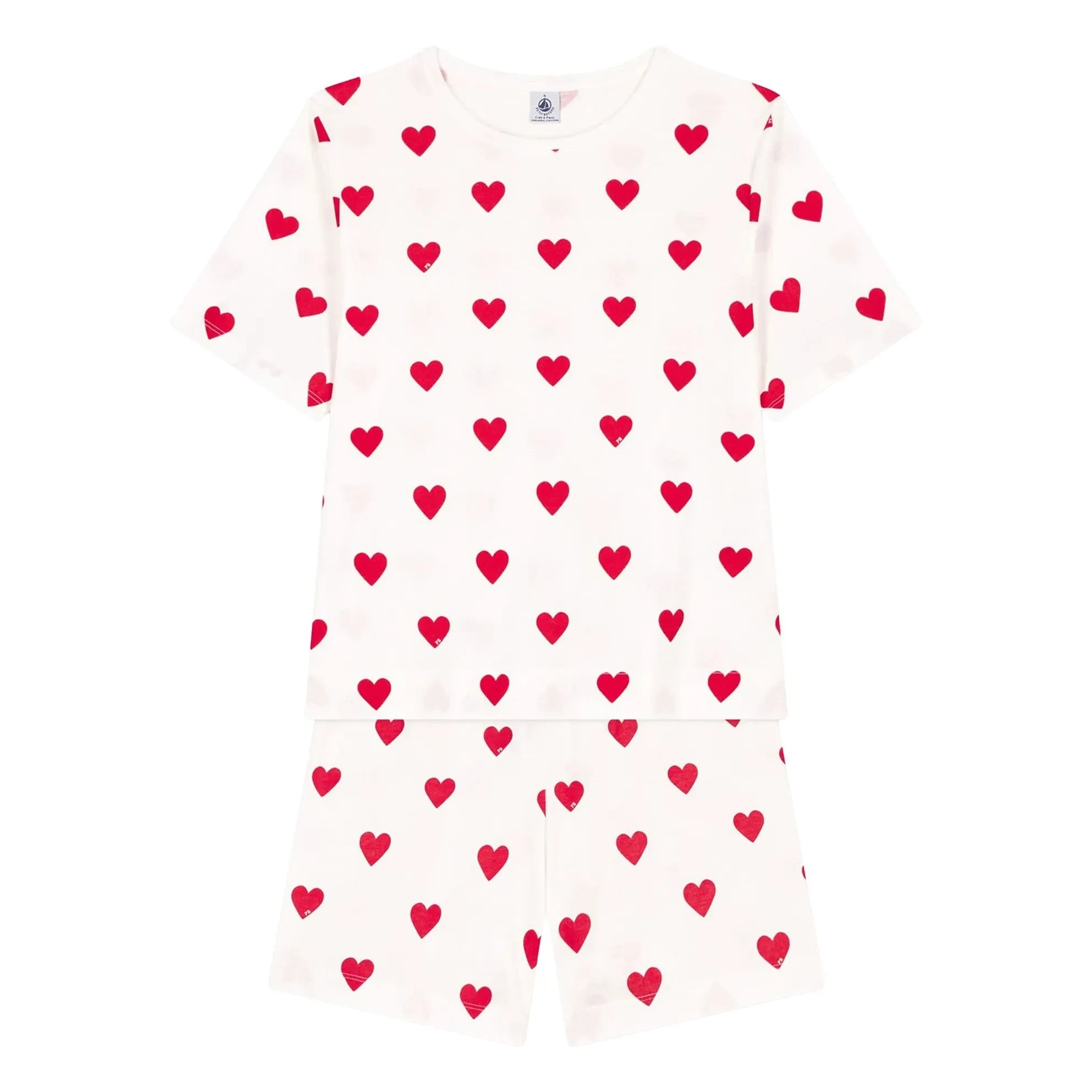 Petit Bateau - Shorts de pijama con corazones - Colección para mujer | Blanco