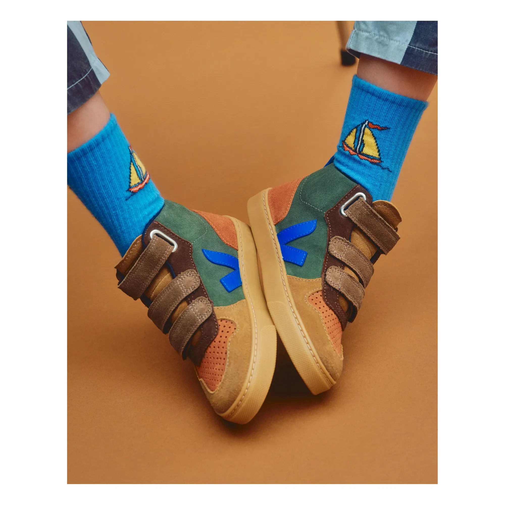 Veja - Zapatillas de deporte de caña media de velcro V-10 de ante | Marrón