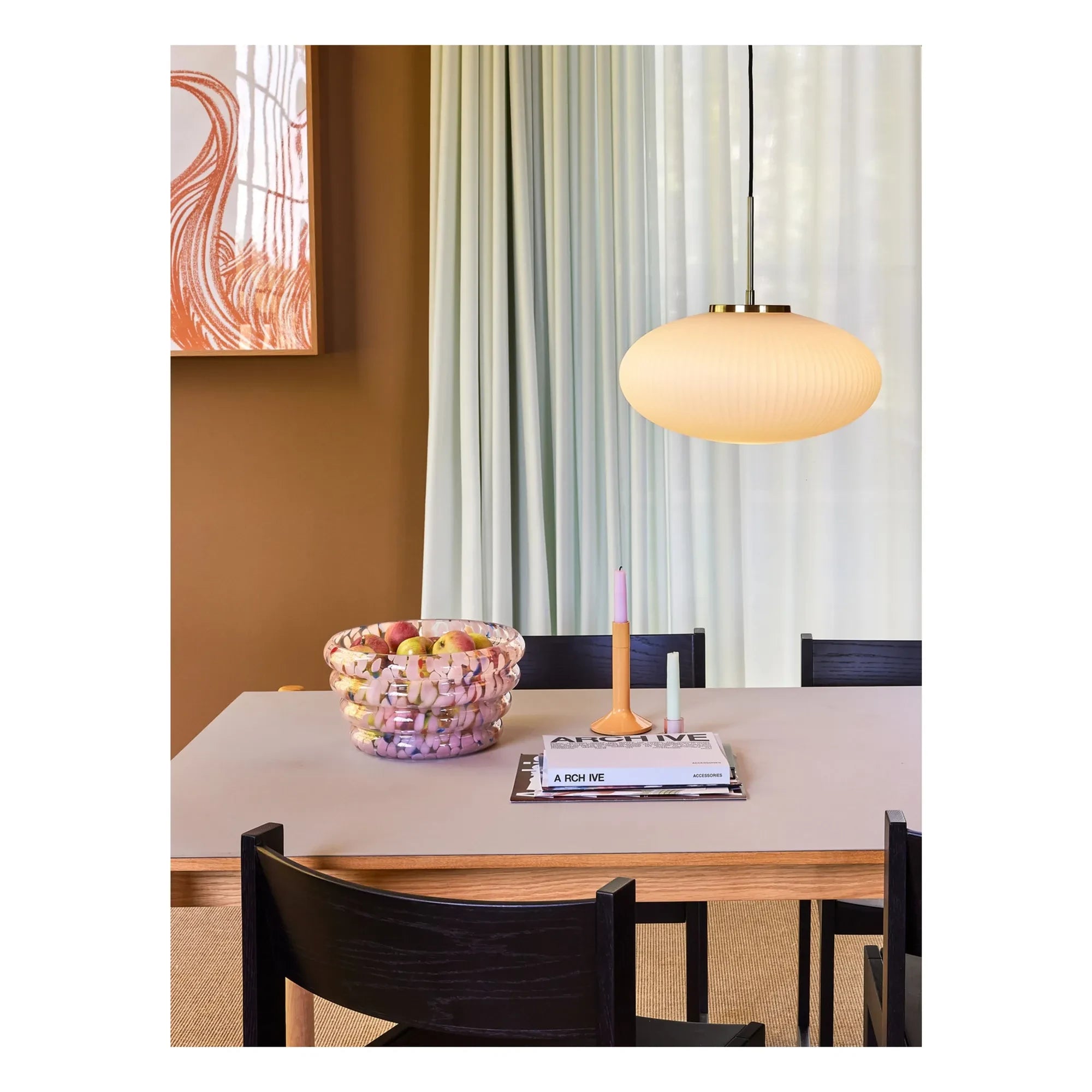 Hübsch - Mesa de comedor de roble Oblique | Gris claro
