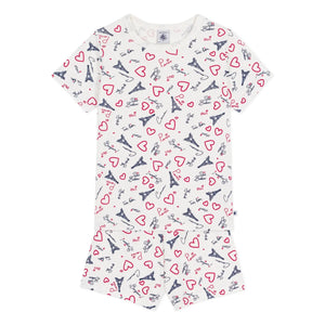 Petit Bateau - Pijama corto París | Blanco