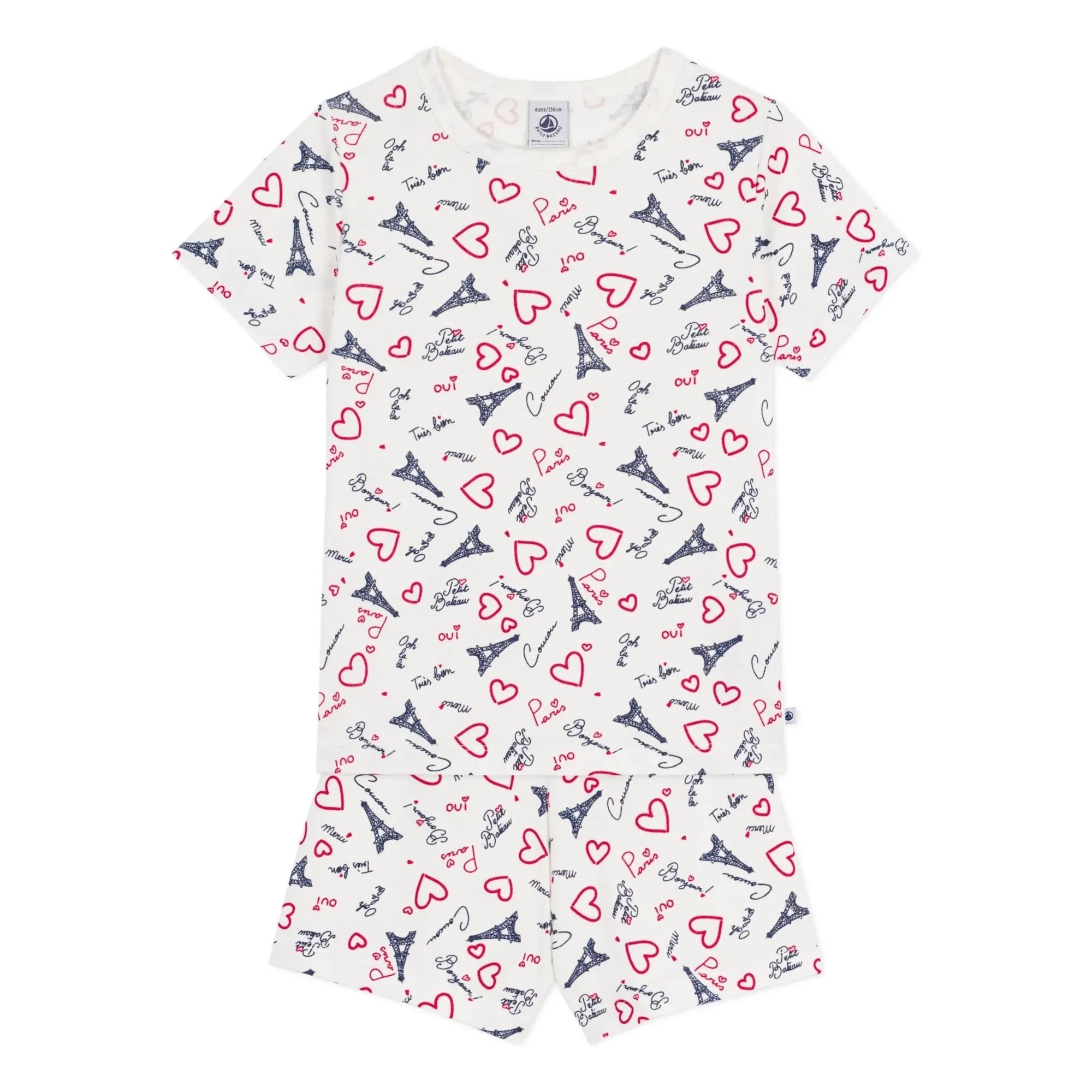 Petit Bateau - Pijama corto París | Blanco