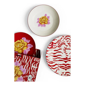 Lisa Corti - Set de platos Indian Tiger - Juego de 3 | Rojo