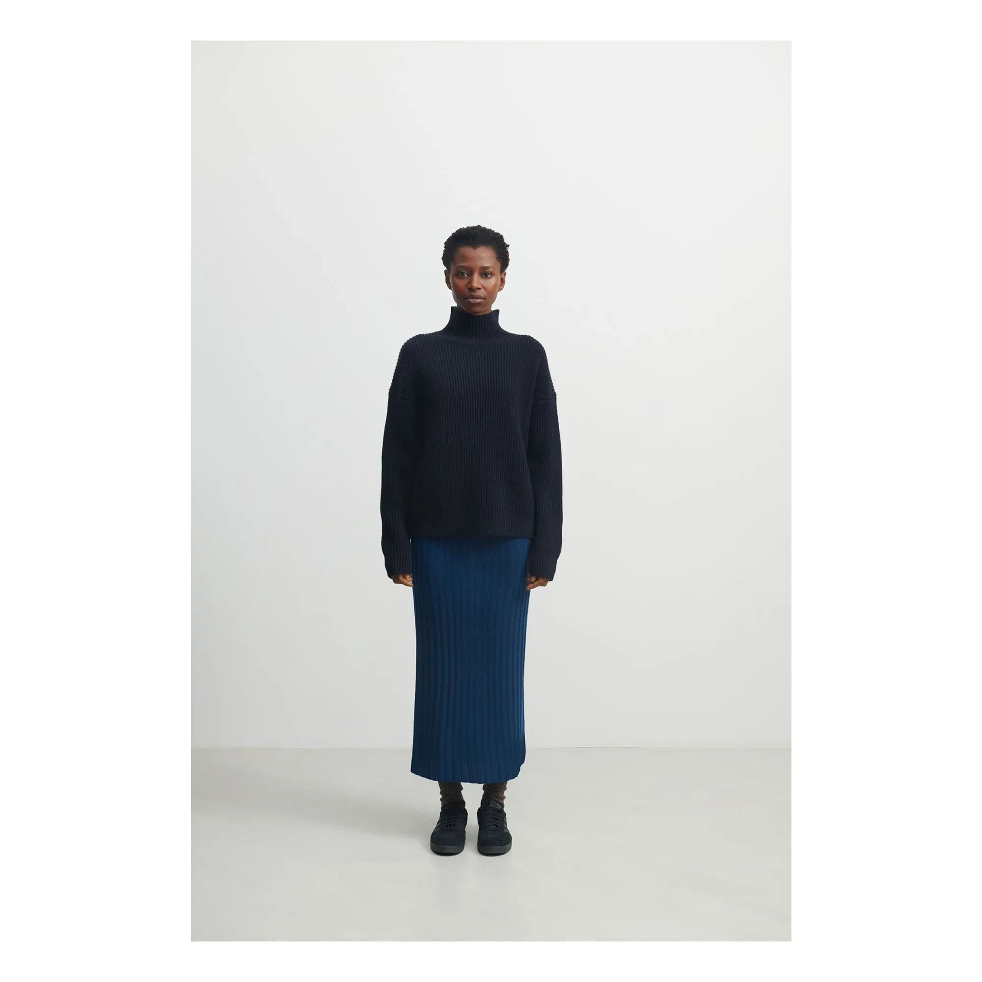 FUB - Jersey de lana cruda - Colección mujer | Azul marino