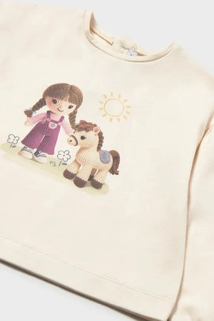 Blusa de manga larga de algodón para niñas Mayoral