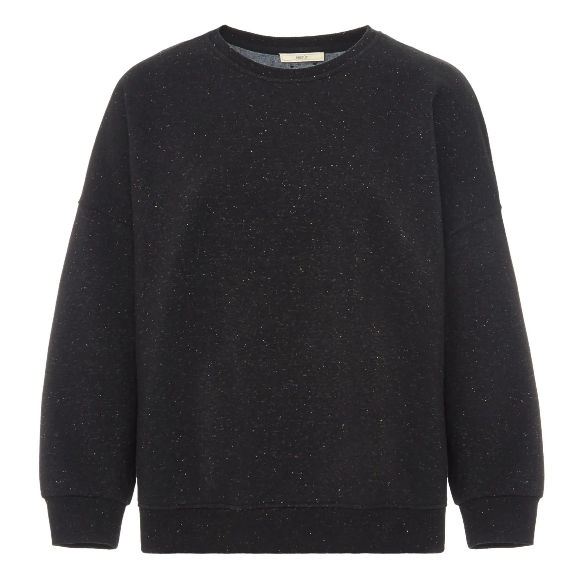 Sessùn - Sudadera de algodón con topos Chebbi | Negro