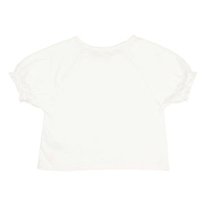 Búho - Camiseta de algodón orgánico con encaje | Blanco