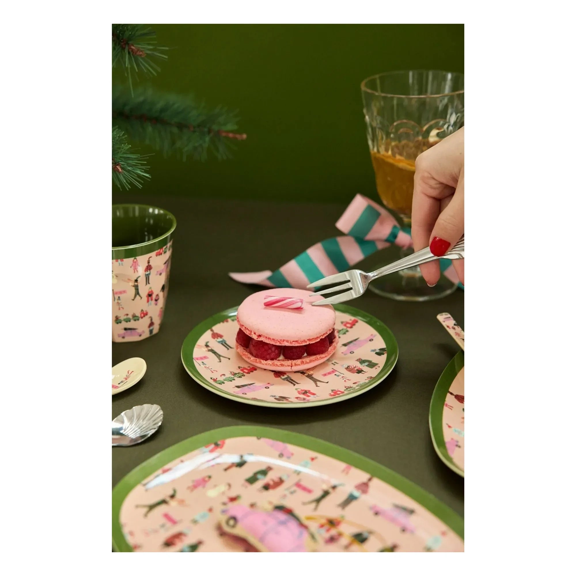 Rice - Plato de postre de melamina Holiday | Rosa claro
