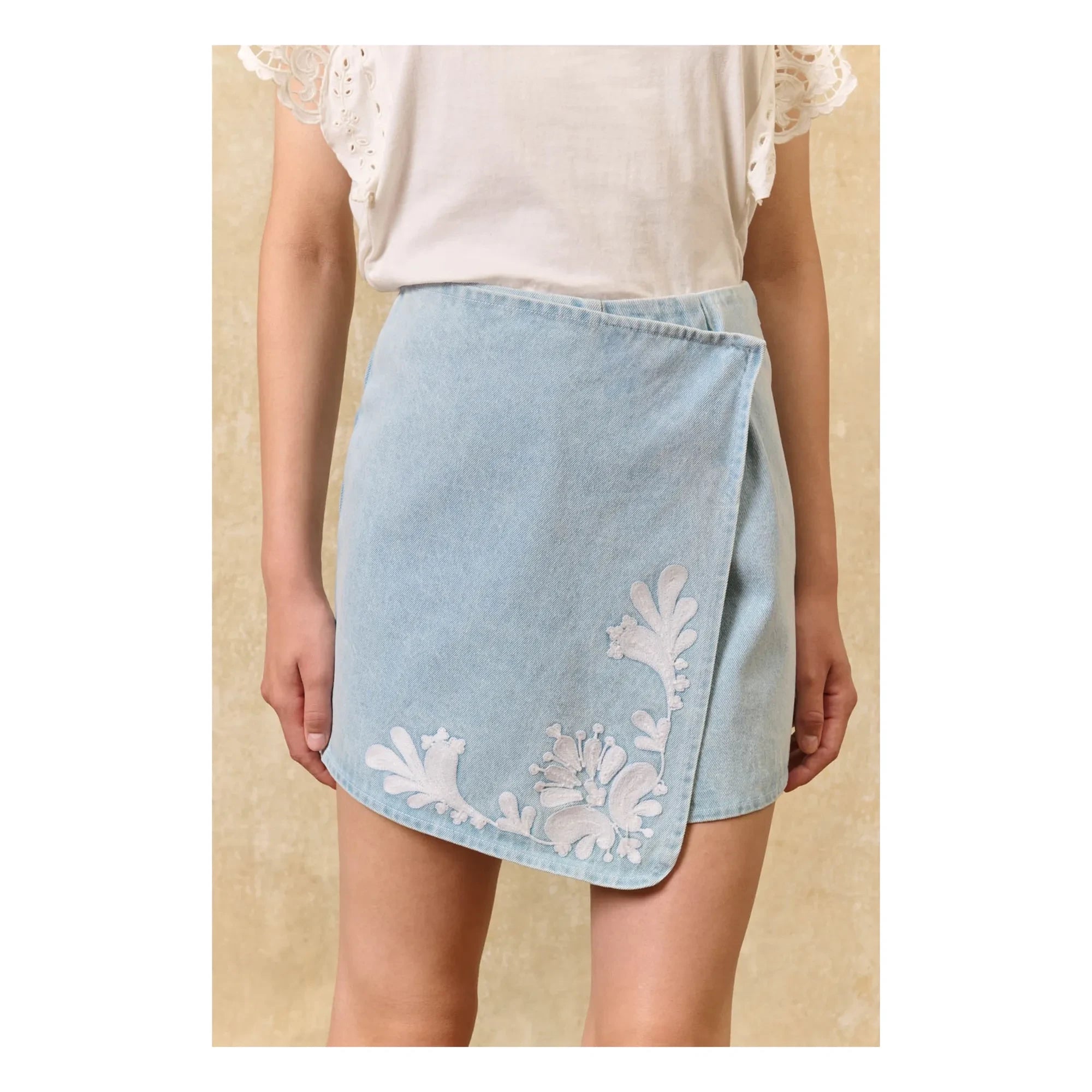 Louise Misha - Falda de algodón Myrta | Azul