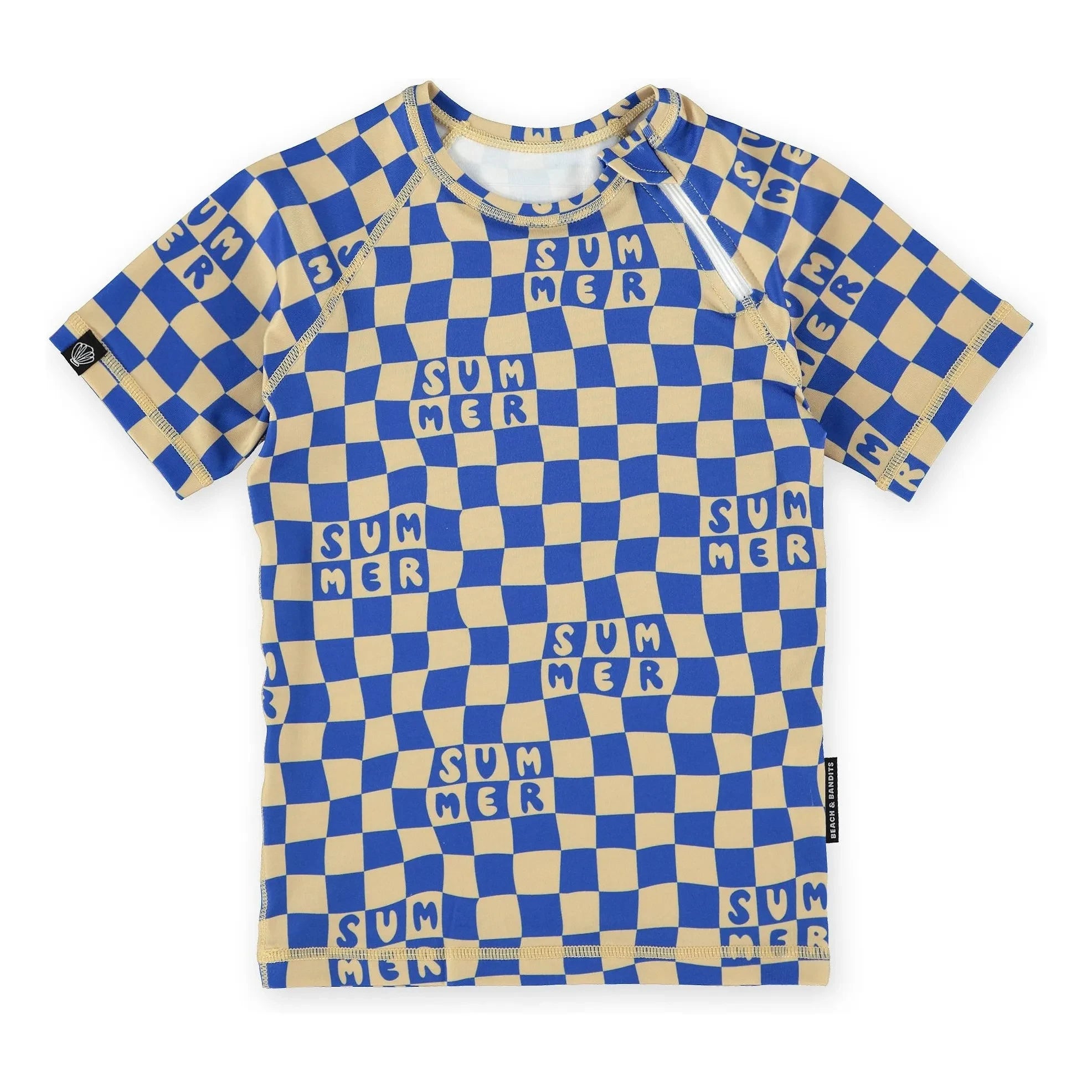 Beach & Bandits - Camiseta UV Cuadros de Verano Fibras Recicladas | Azul Marino