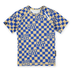 Beach & Bandits - Camiseta UV Cuadros de Verano Fibras Recicladas | Azul Marino
