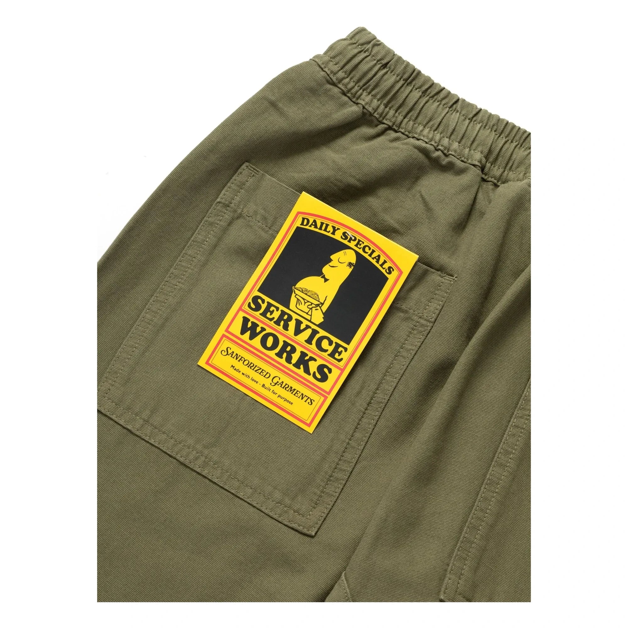 Service Works - Pantalón clásico de chef de algodón orgánico | Verde oliva