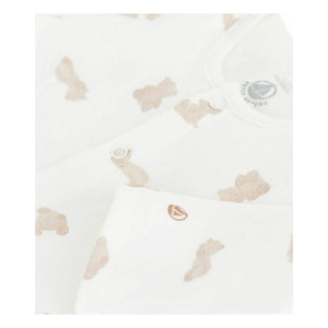 Petit Bateau - Pijama Ositos de algodón orgánico | Blanco
