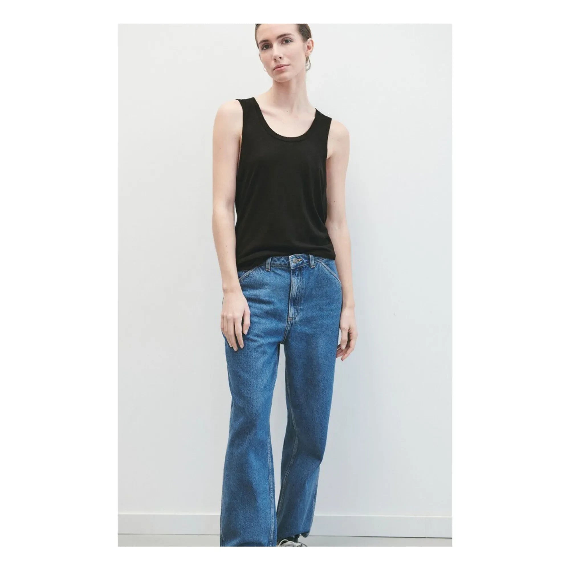 American Vintage - Camiseta sin mangas con cuello de pico Jacksonville | Negro