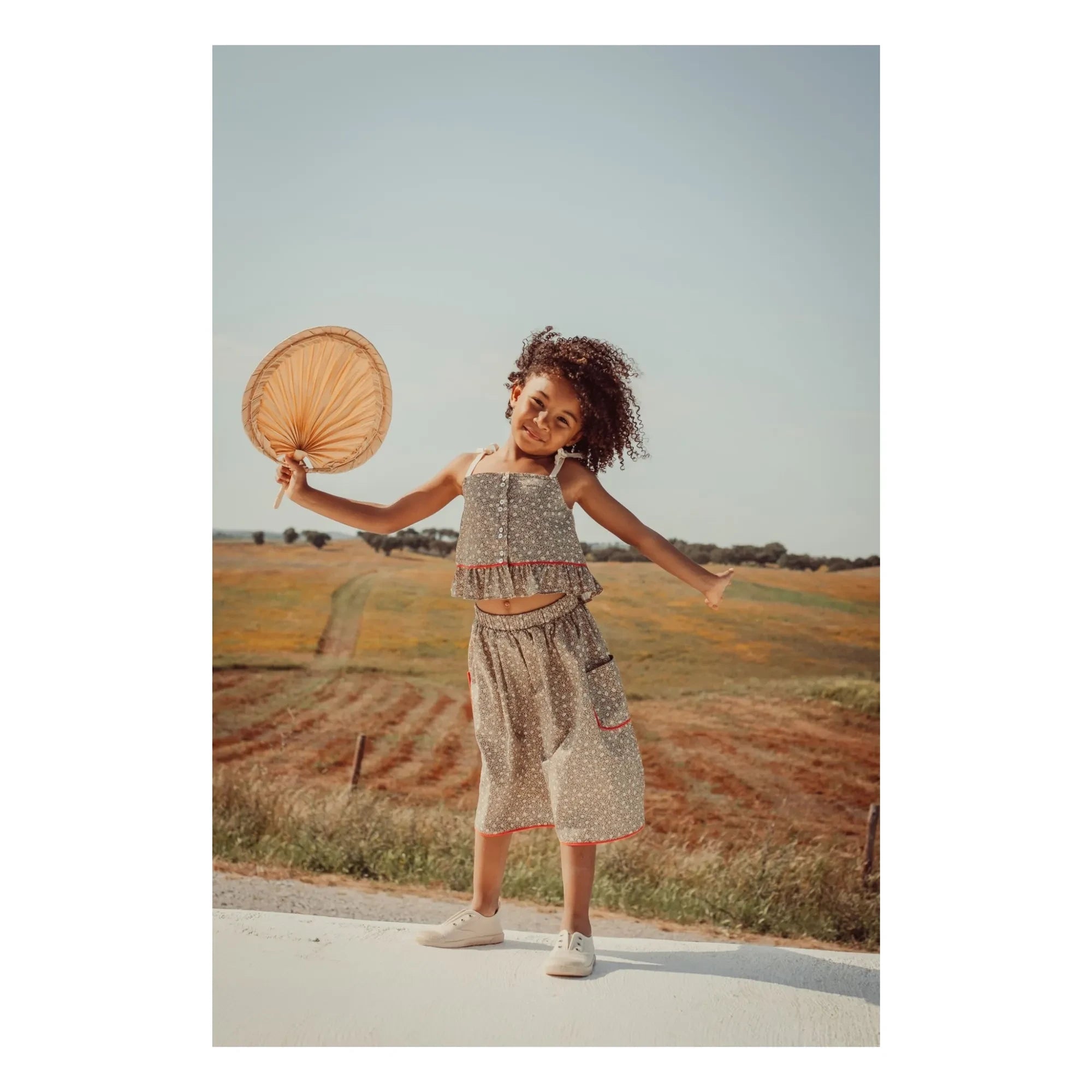 THE LiTTLE POETS - Falda bordada Amália Nature | Marrón caqui