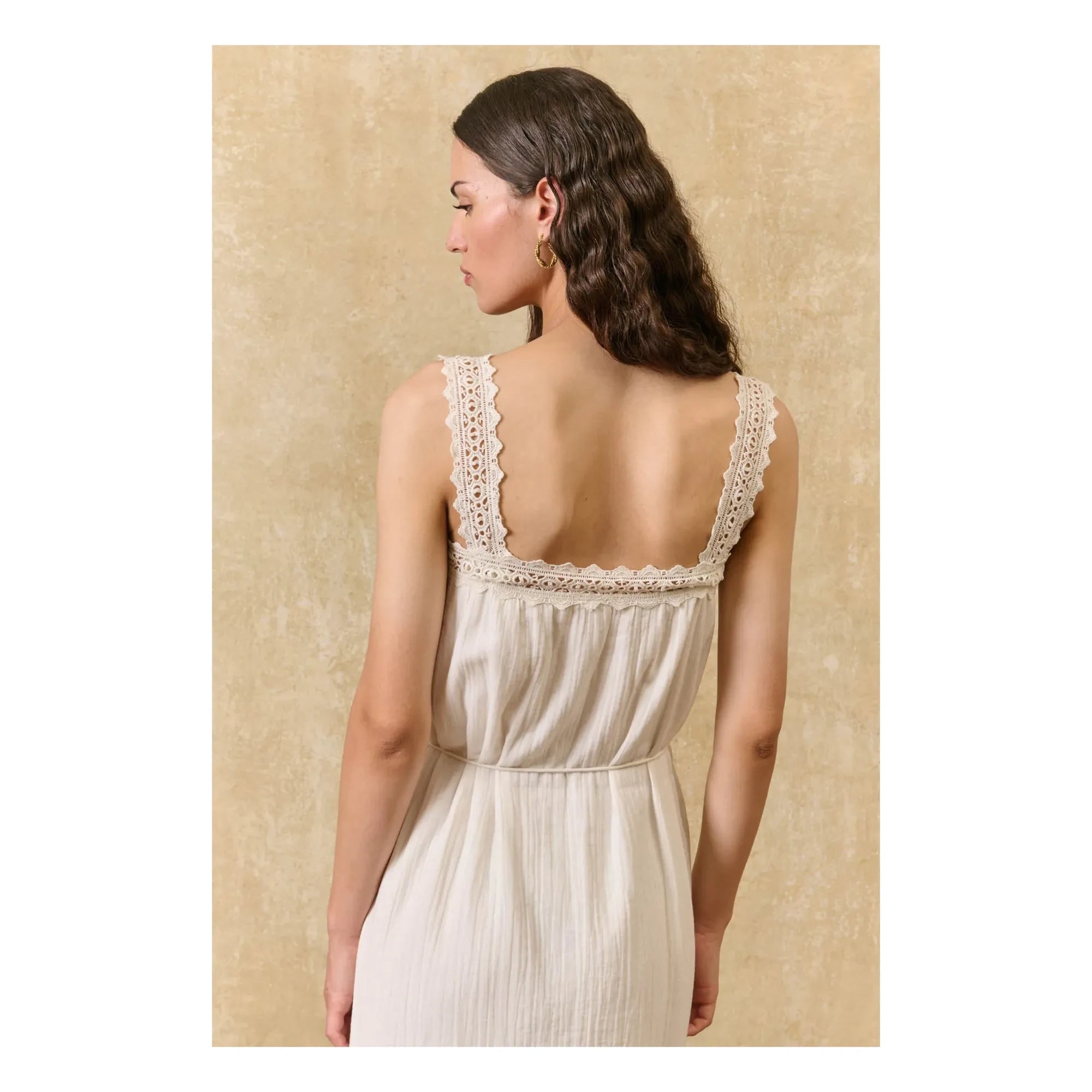 Louise Misha - Vestido de algodón orgánico Madera | Crudo